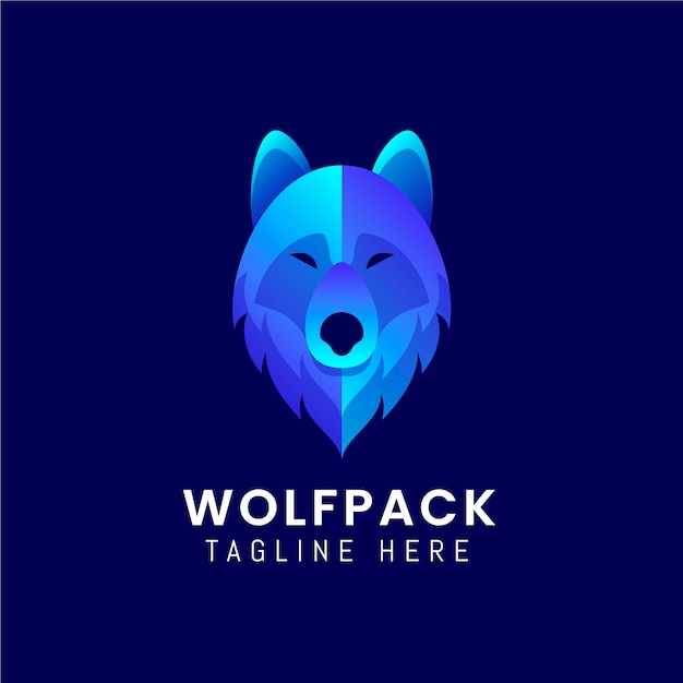 Modèle de logo de marque Wolfpack