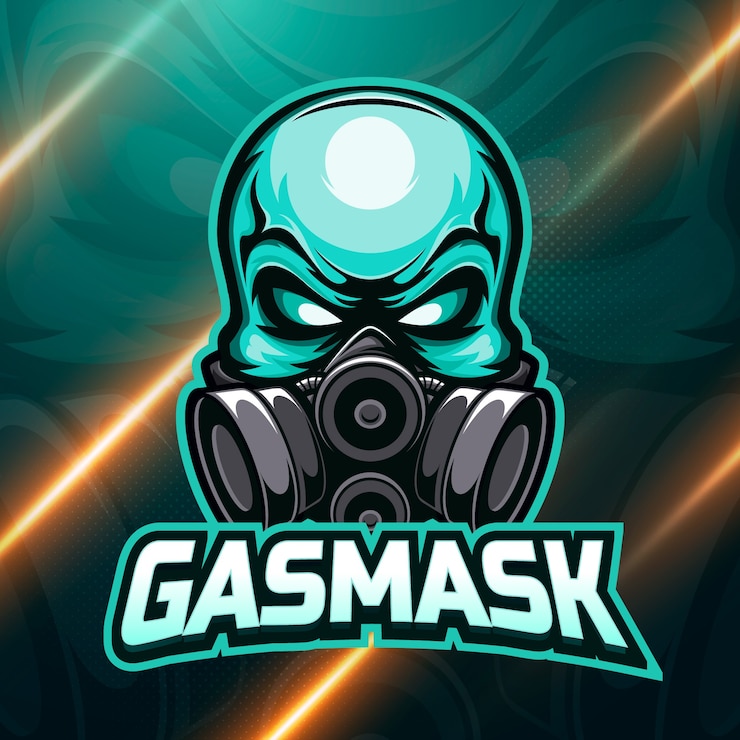 Vecteur gratuit modèle de logo de masque à gaz dégradé