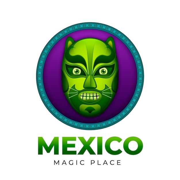 Vecteur gratuit modèle de logo mexique dégradé