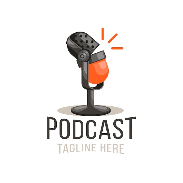 Modèle de logo de microphone parlant