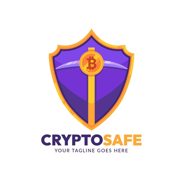 Modèle de logo minier crypto design plat