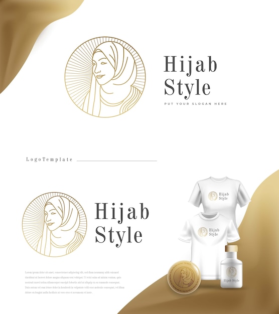 Modèle De Logo De Mode De Luxe Hijab Style