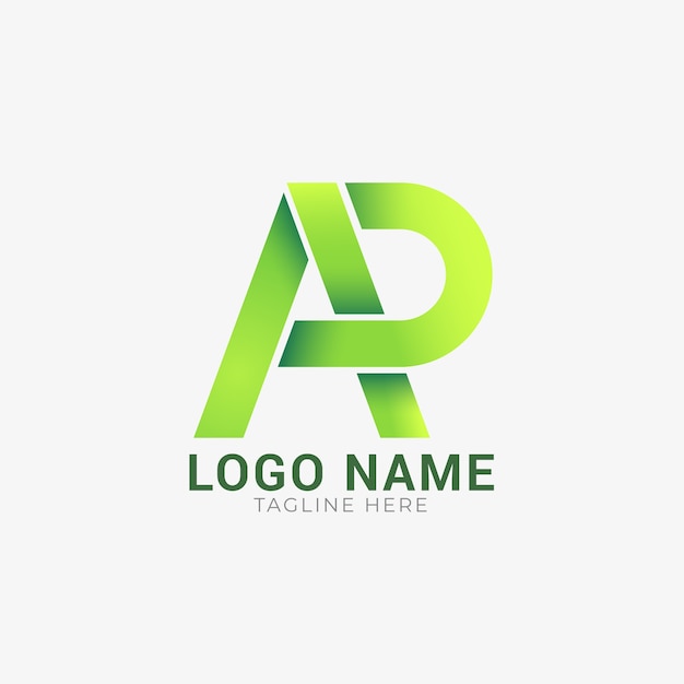 Vecteur gratuit modèle de logo monogramme ap dégradé