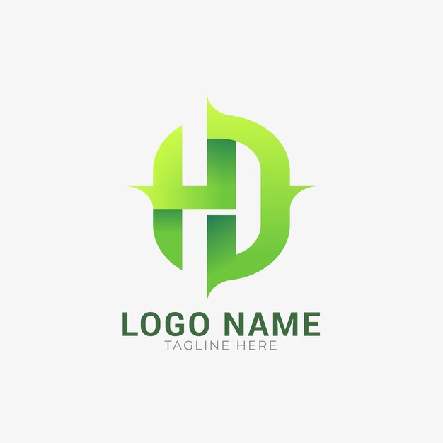 Vecteur gratuit modèle de logo monogramme hd dégradé