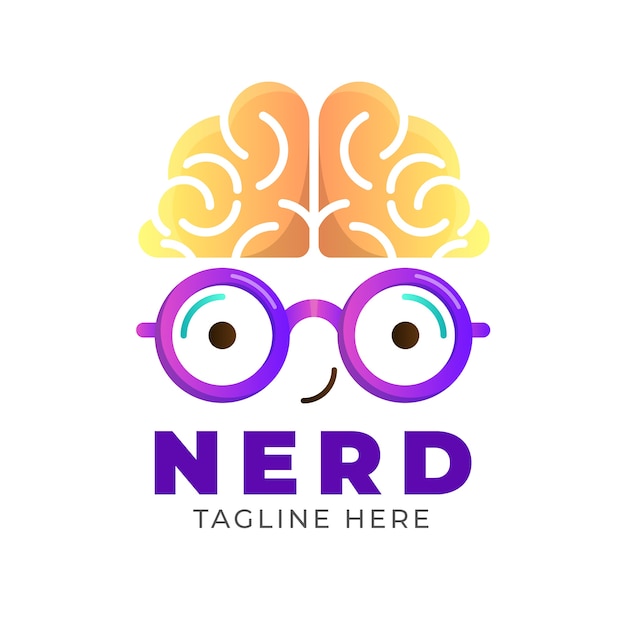 Modèle De Logo De Nerd Créatif Dégradé