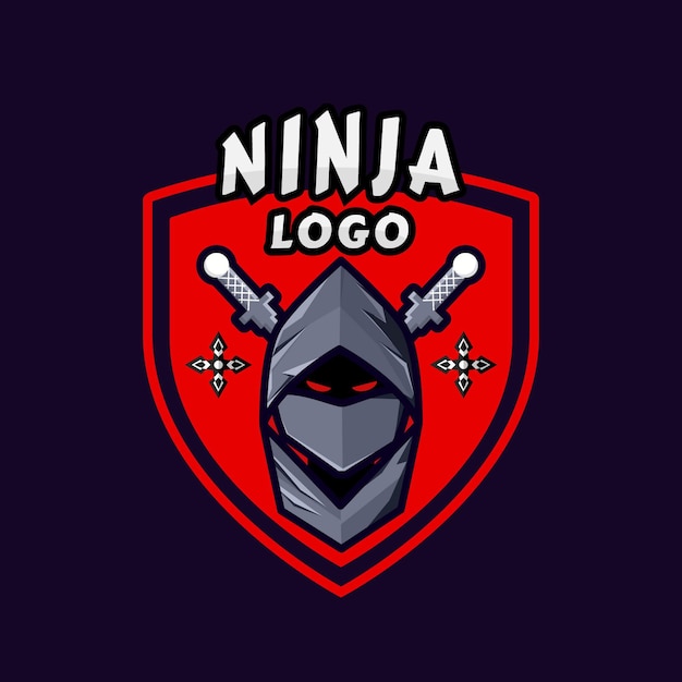 Vecteur gratuit modèle de logo ninja dans un style plat