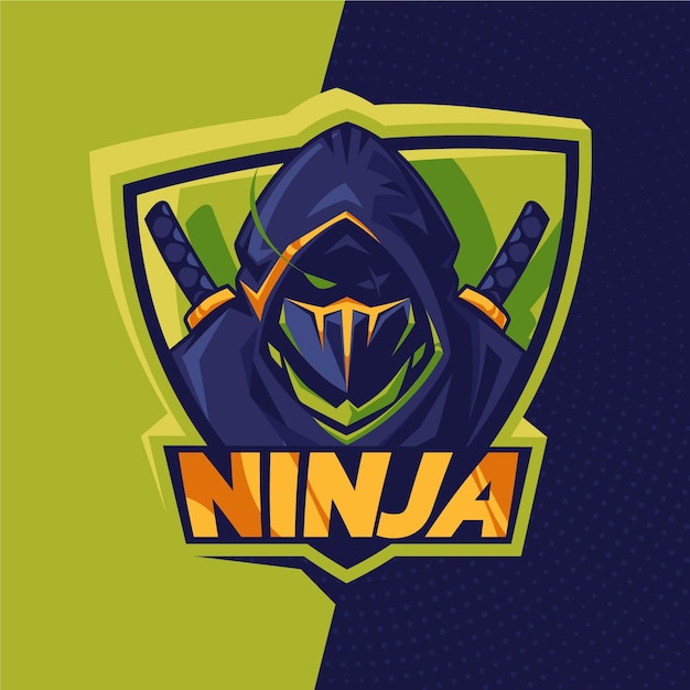 Vecteur gratuit modèle de logo ninja détaillé