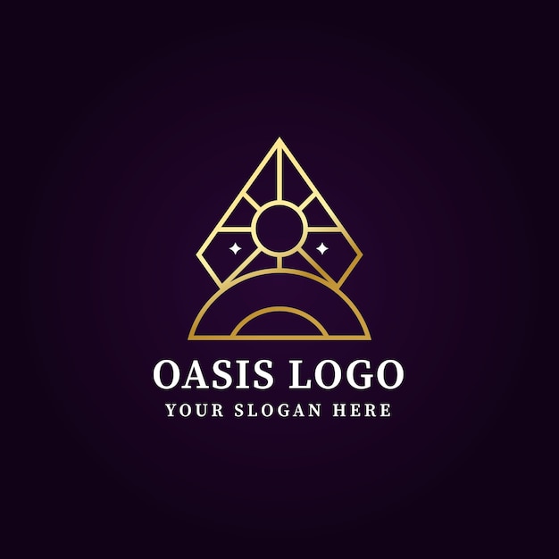 Vecteur gratuit modèle de logo oasis dégradé