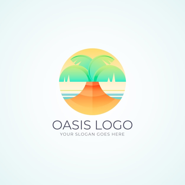 Vecteur gratuit modèle de logo oasis dégradé