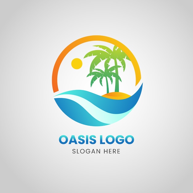 Vecteur gratuit modèle de logo oasis dégradé