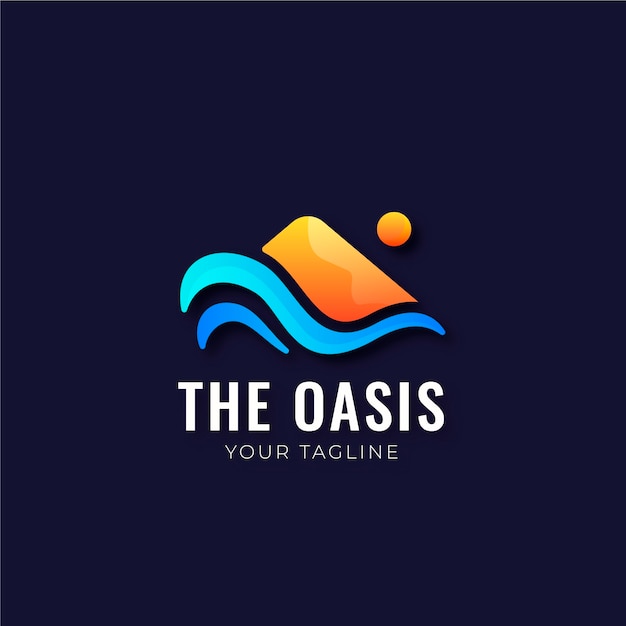 Vecteur gratuit modèle de logo oasis dégradé