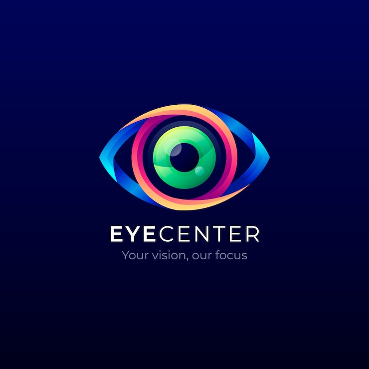 Vecteur gratuit modèle de logo oeil dégradé