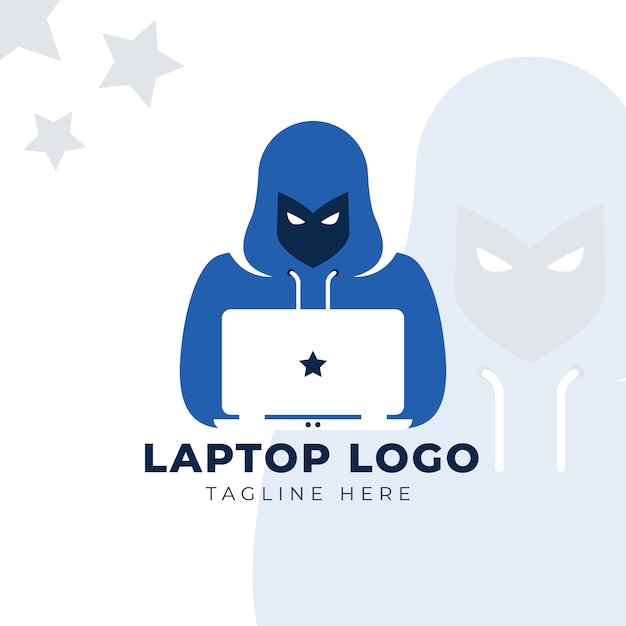 Vecteur gratuit modèle de logo d'ordinateur design plat