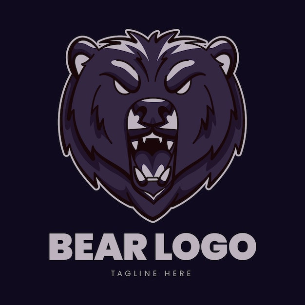 Vecteur gratuit modèle de logo ours californien dessiné à la main