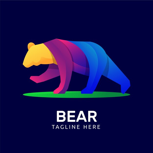 Modèle de logo ours dégradé