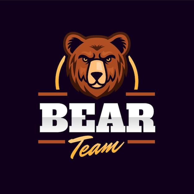 Vecteur gratuit modèle de logo ours dégradé