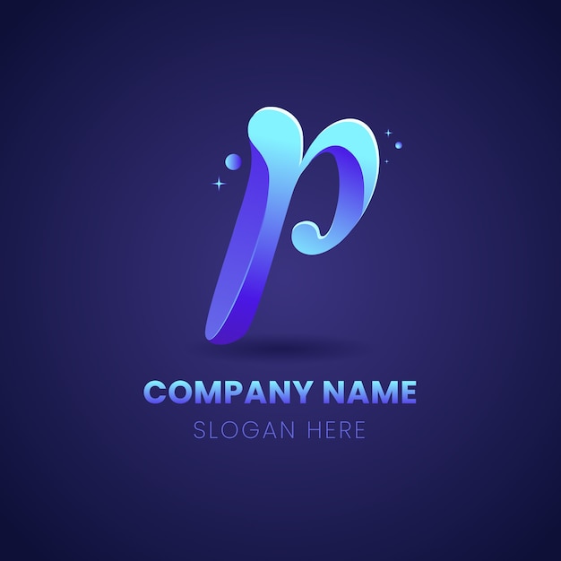 Modèle de logo p dégradé