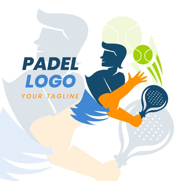 Modèle de logo padel design plat