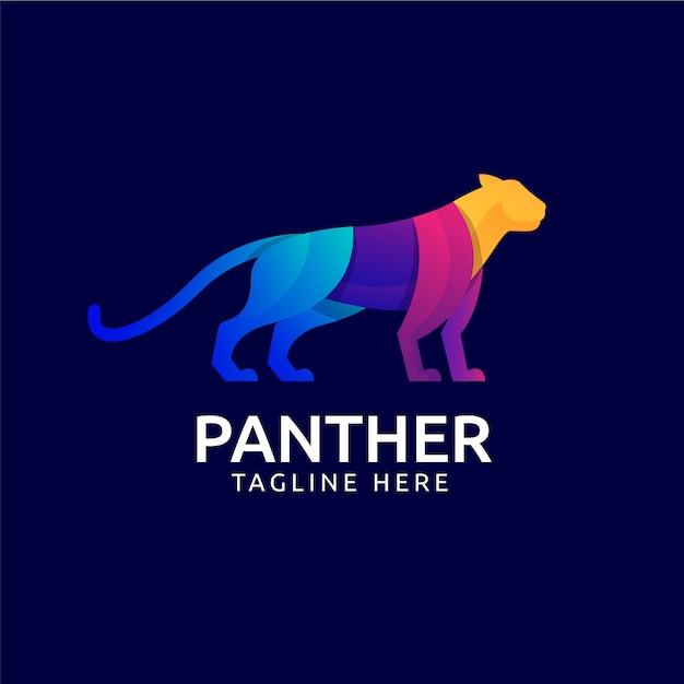 Modèle De Logo De Panthère Dégradé