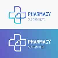 Vecteur gratuit modèle de logo de pharmacie dégradé