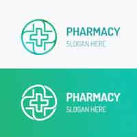 Vecteur gratuit modèle de logo de pharmacie dégradé