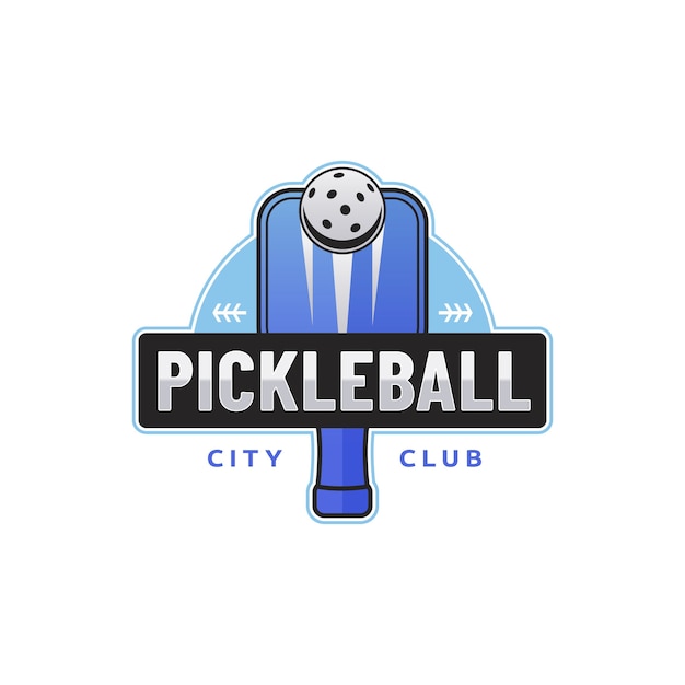 Vecteur gratuit modèle de logo de pickleball dégradé