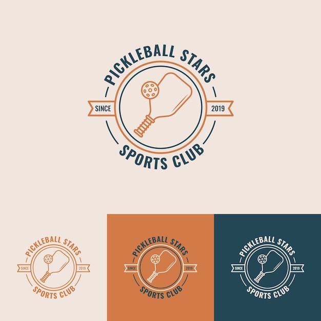 Modèle de logo de pickleball