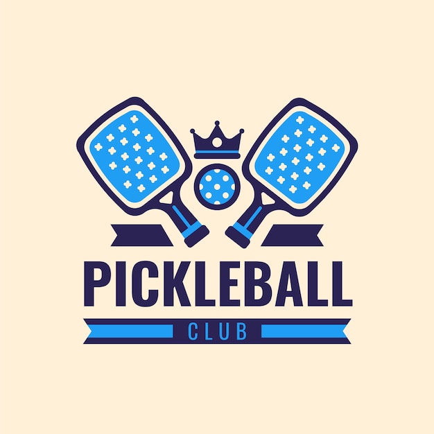 Vecteur gratuit modèle de logo de pickleball