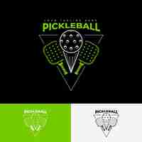 Vecteur gratuit modèle de logo de pickleball