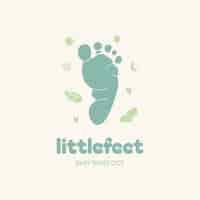 Vecteur gratuit modèle de logo de pied de bébé à design plat