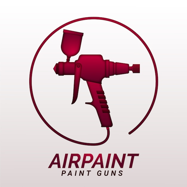 Modèle De Logo De Pistolet à Peinture Dégradé