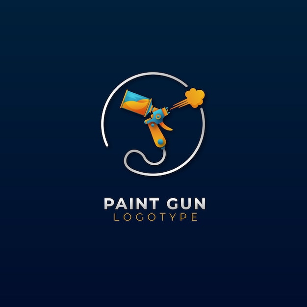 Vecteur gratuit modèle de logo de pistolet à peinture dégradé