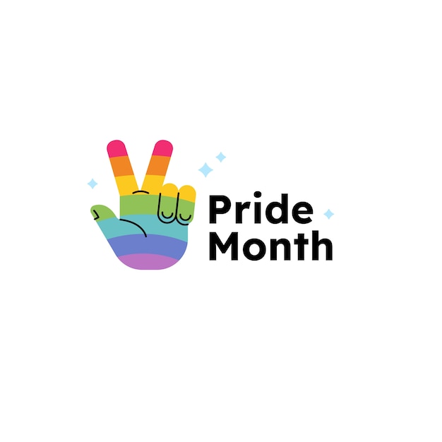 Modèle de logo plat lgbt pride month