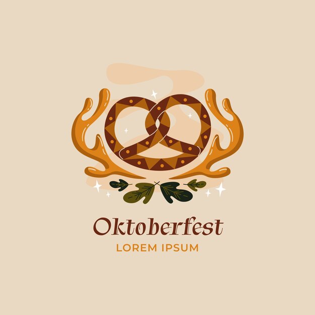 Vecteur gratuit modèle de logo plat oktoberfest