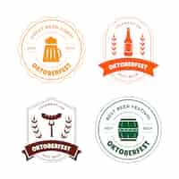 Vecteur gratuit modèle de logo plat pour la célébration de l'oktoberfest