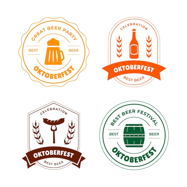 Modèle de logo plat pour la célébration de l'oktoberfest