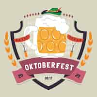 Vecteur gratuit modèle de logo plat pour la célébration de l'oktoberfest