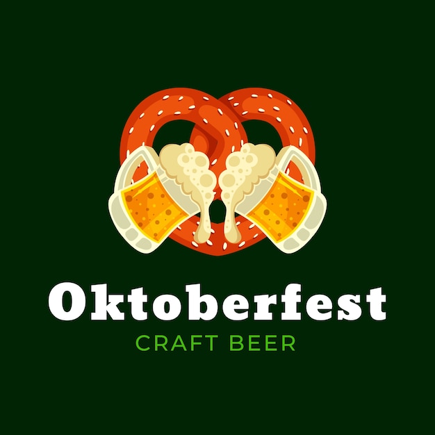 Vecteur gratuit modèle de logo plat pour le festival oktoberfest