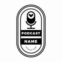 Vecteur gratuit modèle de logo de podcast détaillé