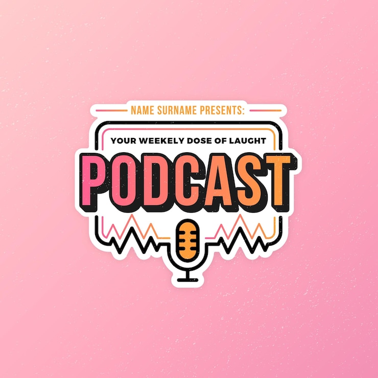 Vecteur gratuit modèle de logo de podcast détaillé