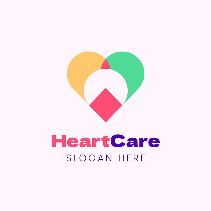 Vecteur gratuit modèle de logo pour les soins cardiaques