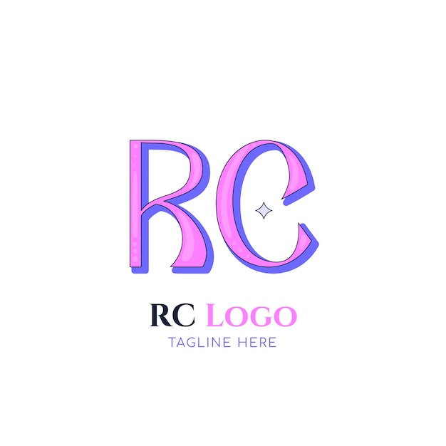 Vecteur gratuit modèle de logo rc dessiné à la main