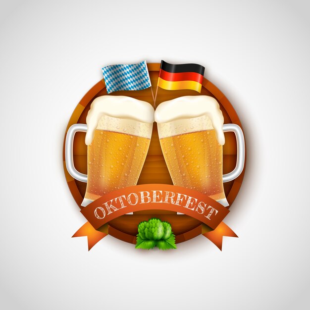 Vecteur gratuit modèle de logo réaliste pour le festival oktoberfest