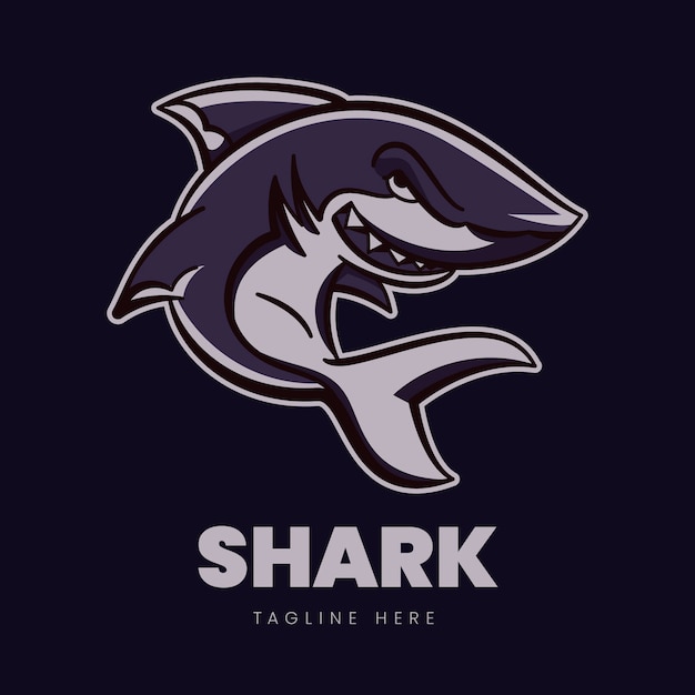 Modèle de logo de requin dessiné à la main