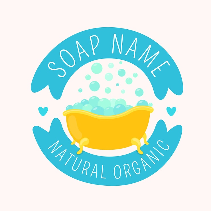 Vecteur gratuit modèle de logo de savon avec bain