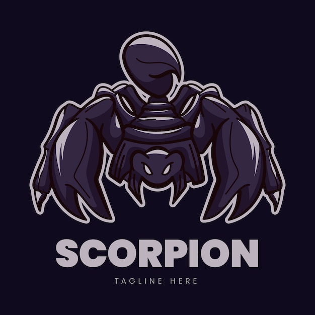 Modèle De Logo Scorpion Dessiné à La Main