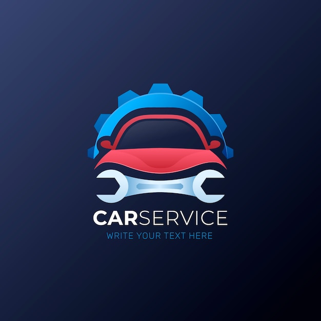 Vecteur gratuit modèle de logo de service de voiture dégradé