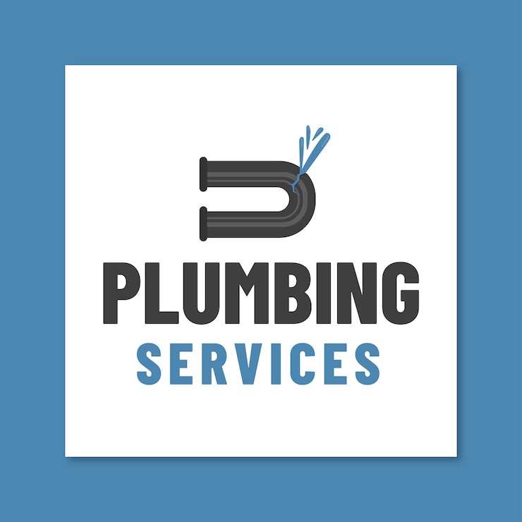 Vecteur gratuit modèle de logo de services de plomberie dessiné à la main