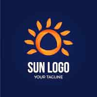 Vecteur gratuit modèle de logo soleil dégradé
