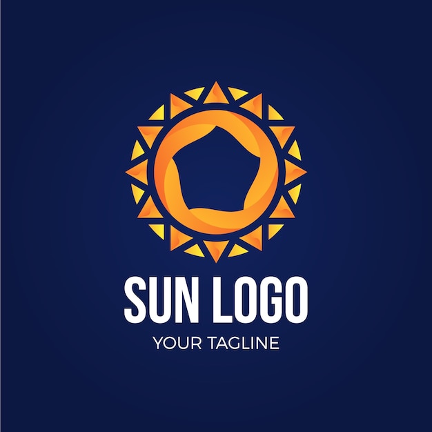 Vecteur gratuit modèle de logo soleil dégradé